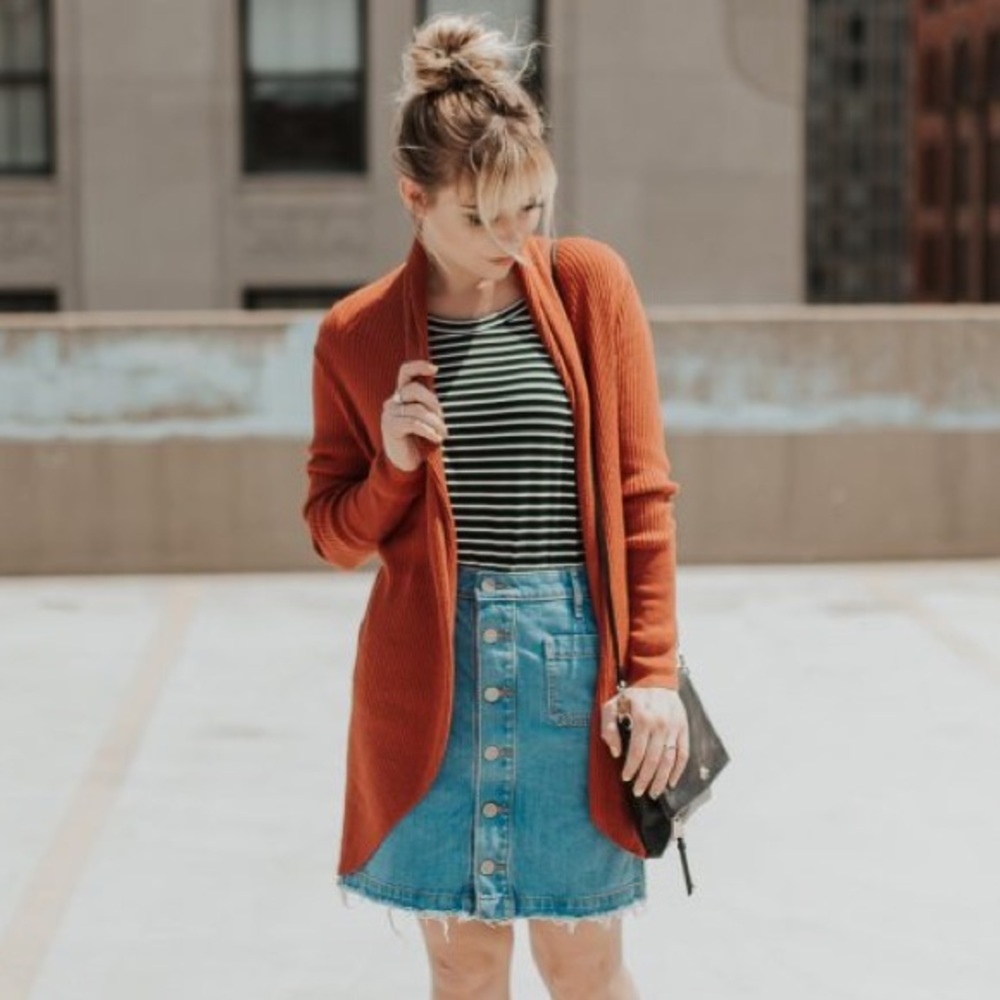 Rust Knit Cardigan